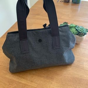 Lululemon charcoal gray gym bag.